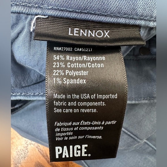 Paige Men’s Pant. Size 30 x 31 Blue - Picture 4 of 5